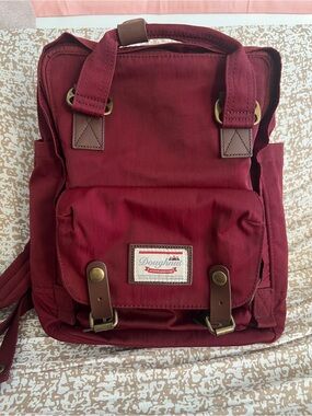 Doughnut Maroon Canvas Backpack